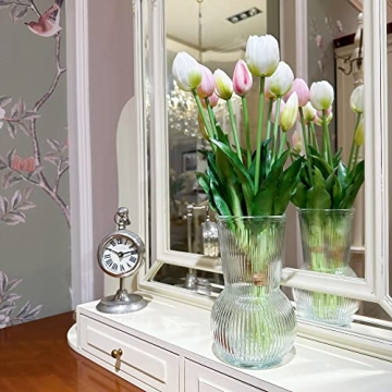 WAKISAKI Real Touch Fake Tulips - 10-Pack Premium Decor