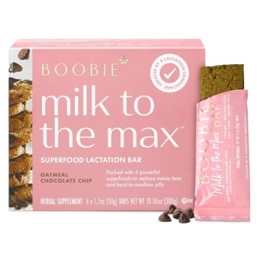 Boobie Bar Superfood Oatmeal Chocolate Chip Lactation Bar for Breastfeeding Moms to Increase Milk Su...