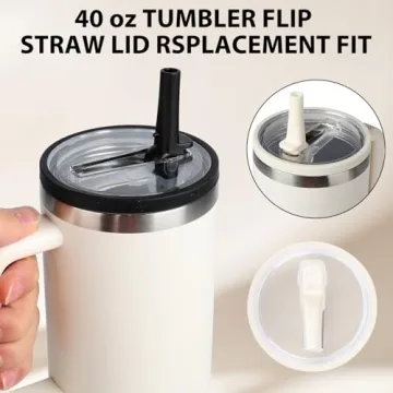 2PCS Spill Proof Tumbler Straw Lid Replacement Set