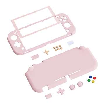 eXtremeRate PlayVital Protective Grip Case for Nintendo Switch Lite, Cherry Blossoms Pink Hard Cover...