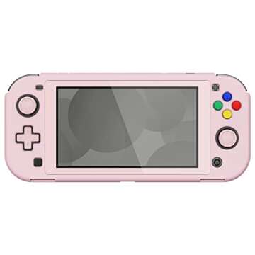 eXtremeRate PlayVital Protective Grip Case for Nintendo Switch Lite, Cherry Blossoms Pink Hard Cover Protector for Nintendo Switch Lite - 1 x White Border Tempered Glass Screen Protector Included
