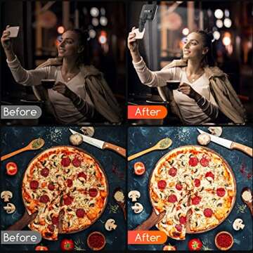 Selfie Light - BANSINE USB-Rechargeable LED Phone Light - Portable Photo Light with 97+ CRI, Up to 6500K Color Temperature Phone Light for Selfie, Zoom Conference, Video, Makeup and Live Stream