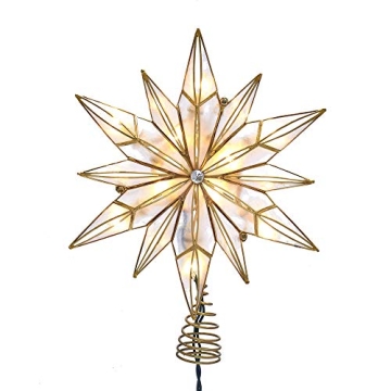 Elegant 10-Light Capiz Star Treetop for Christmas Trees