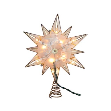 Elegant 10-Light Capiz Star Treetop for Christmas Trees