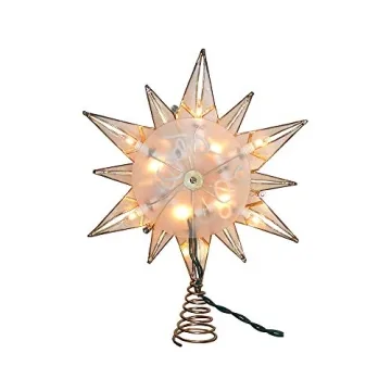 Elegant 10-Light Capiz Star Treetop for Christmas Trees