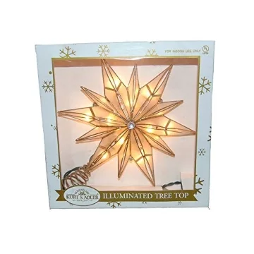 Elegant 10-Light Capiz Star Treetop for Christmas Trees