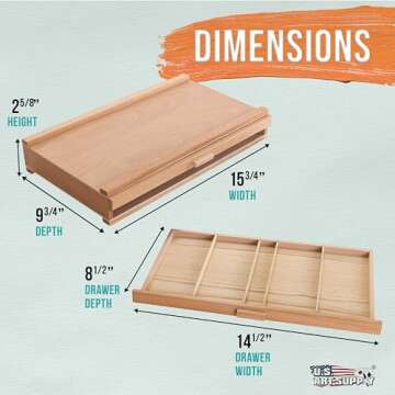 U.S. Art Supply 2-Drawer Storage Box for Art Supplies