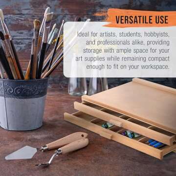 U.S. Art Supply 2-Drawer Storage Box for Art Supplies