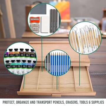 U.S. Art Supply 2-Drawer Storage Box for Art Supplies