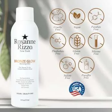 Bronze Glow By Roxanne Rizzo - Celebrity Choice Bronzer - Refreshing Hydrating Bronzing Mist - Face & Body Bronzer - Use as a setting spray or wear alone - Blends into all skin tones