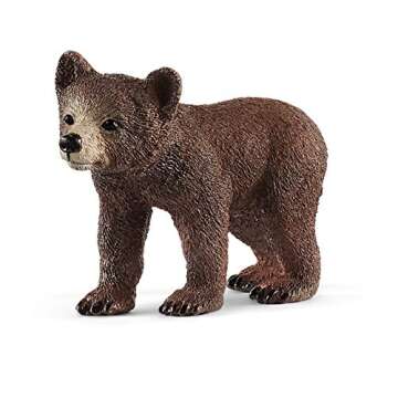 Schleich Wild Life, 4-Piece Playset, Animal Toys for Kids Ages 3-8, Grizzly Bear Mother with Cub and Fish