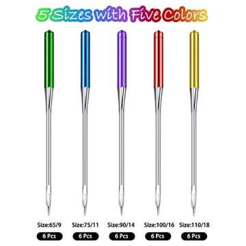 WILLBOND 30 Pcs Color-Coded Universal Sewing Machine Needles