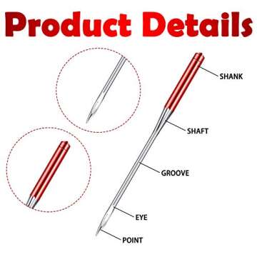 WILLBOND 30 Pcs Color-Coded Universal Sewing Machine Needles