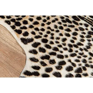 Faux Cheetah Area Rug Luxurious Design Eco-Friendly