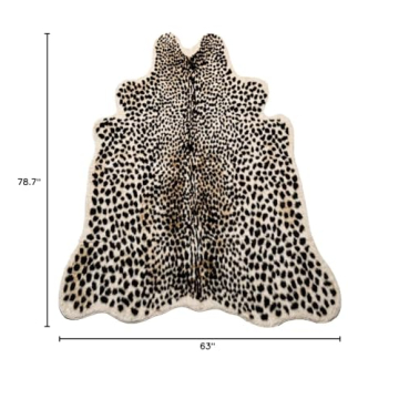 Faux Cheetah Area Rug Luxurious Design Eco-Friendly
