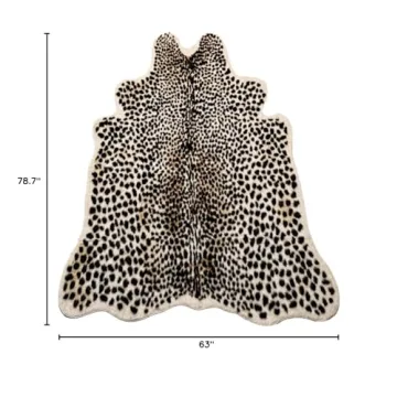 Faux Cheetah Area Rug Luxurious Design Eco-Friendly