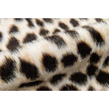 Faux Cheetah Area Rug Luxurious Design Eco-Friendly