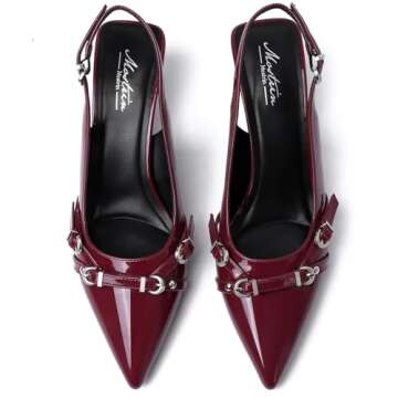 Mostrin Red Slingback Kitten Heels for Women - Stylish Comfort