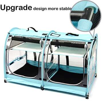 Mispace Portable 2 Pet Carriers - Collapsible Cat Condo with Travel Bag