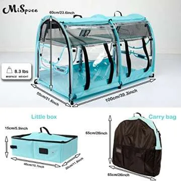 Compact Cat Carrier for Travel & Shows - Mispace