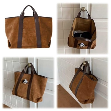 Suede Tote Bag for Women Slouchy Work Bag Large Capacity Top Handle Bag Faux Suede Bag Shoulder Hobo Bag Handbag