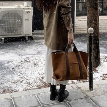 Suede Tote Bag for Women Slouchy Work Bag Large Capacity Top Handle Bag Faux Suede Bag Shoulder Hobo Bag Handbag