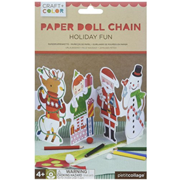 Eco-Friendly Craft Kit for Kids Petit Collage Paper Doll Chain