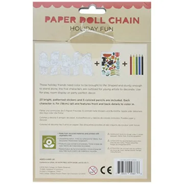Eco-Friendly Craft Kit for Kids Petit Collage Paper Doll Chain