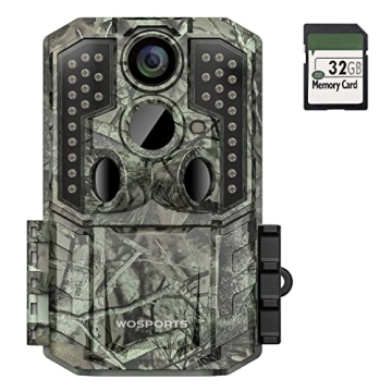 WOSPORTS Trail Camera,48MP 4K 0.2S Trigger Motion Activated,Game Hunting Camera with Night Vision IP...