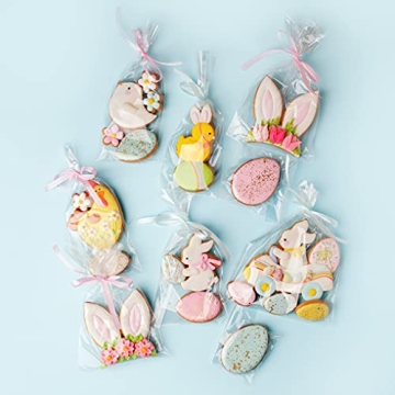 Yotelab 100 Pcs Cellophane Treat Bags with Twist Ties