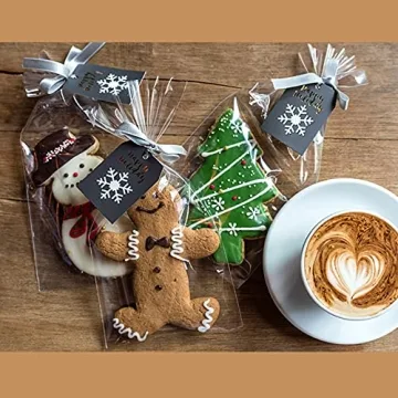 Yotelab 100 Pcs Cellophane Treat Bags with Twist Ties