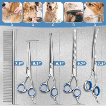 Gimars 6 in 1 Professional Grooming Scissors Set for Pets