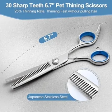 Gimars 6 in 1 Professional Grooming Scissors Set for Pets