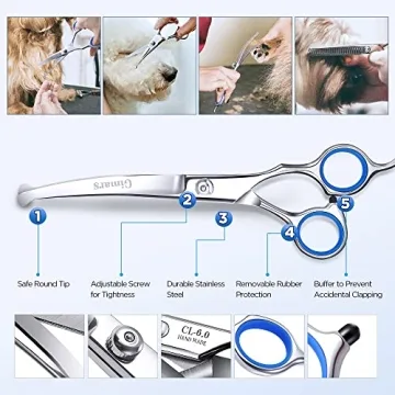 Gimars 6 in 1 Professional Grooming Scissors Set for Pets