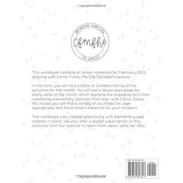 Old Testament February 2022, Workbook 2: Come Follow Me FHE (black & white): Activities for Children...