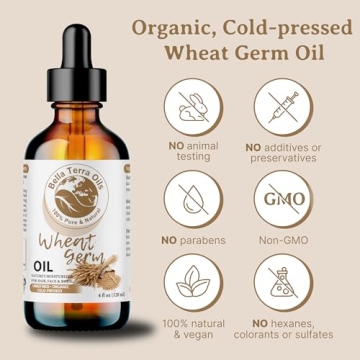 Bella Terra Organic Wheat Germ Oil 8 oz for Skin and Hair