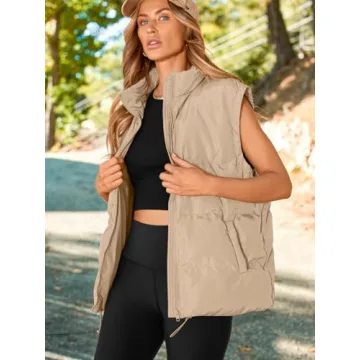AUTOMET Puffer Vest Women Lightweight Zip Up Outerwear