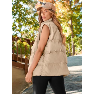 AUTOMET Puffer Vest Women Lightweight Zip Up Outerwear