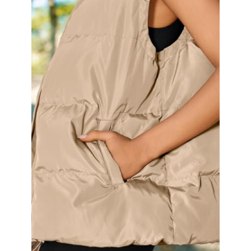 AUTOMET Puffer Vest Women Lightweight Zip Up Outerwear