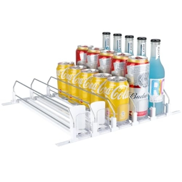 MERICARGO Drink Organizer for Fridge - 2-Pack Self-Pushing Soda Can Organizer