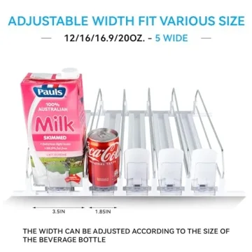 MERICARGO Adjustable Drink Organizer for Fridge
