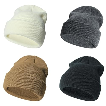 Urban Virgin 4 Packs Toddler Girls Winter Hats - Soft Baby Caps Beanies