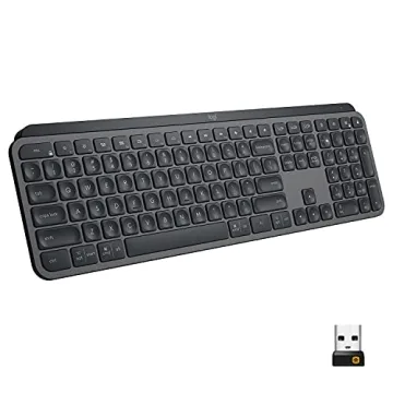 Logitech MX Keys Illuminated Wireless Keyboard with Bluetooth, USB-C - For Apple macOS, Microsoft Wi...