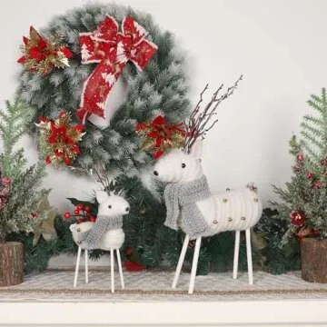 Winemana Plush Reindeer Ornaments for Holiday Cheer