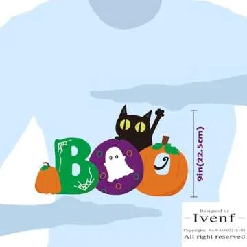 Ivenf Halloween Decorations Indoor Window Clings Decor, Large Cute Pumpkin Ghost Black Cat Bat Trick or Treat Window Decals for Glass Windows, Kids School Home Office Party Window Stickers, 4 Sheets