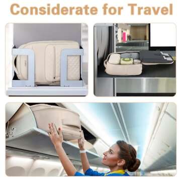 ZOMFELT Rolling Backpack for Women, Travel Backpack with Wheels, 17 Inch Laptop Backpack with Toiletry Bag, Carry on Luggage Wheeled Backpack for Travel Trip Business Beige