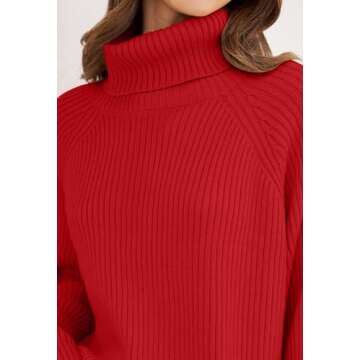 ZESICA Women's Oversized Turtleneck Sweater for Comfort