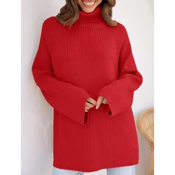 ZESICA Women's Oversized Turtleneck Sweater for Comfort