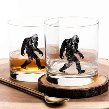 Black Lantern Nature & Animal Themed Whiskey Glass Set - 11oz Premium Heavy Base, Perfect Gift for O...