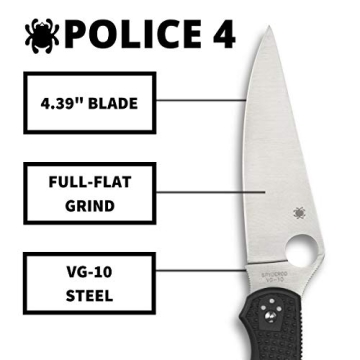 Spyderco Police 4 Lightweight Knife | VG-10 Steel Excellence
